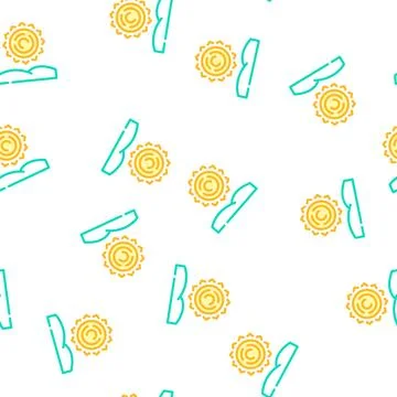 Sunny clear weather vector seamless pattern Stock Illustration