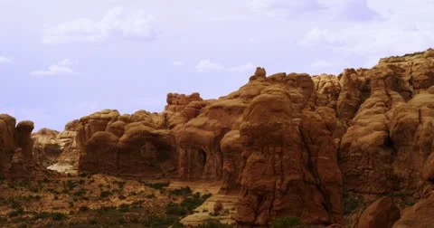 Sunny clouds & shadows on red rocks timelapse in Moab, UT 4K Stock Footage