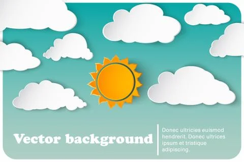 Sunny-cloudy background paper Stock Illustration