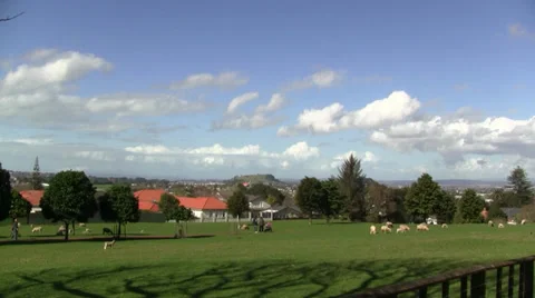 Sunny cloudy day in a park 库存影片 30255404