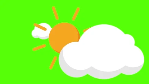Sunny cloudy green screen weather icon . Stock Footage 234854073