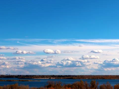 Sunny cloudy sky Stockfoto's