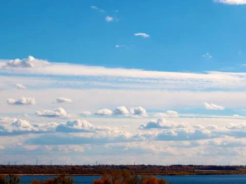 Sunny cloudy sky Stockfoto's
