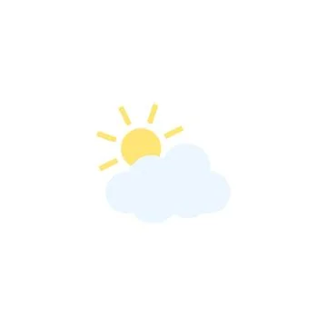Sunny cloudy weather icon vector isolated Stock Illustration