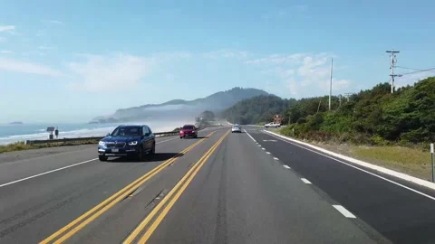 Sunny Coastal Drive Stock Footage 153930786