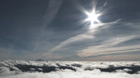 Sunny Day Above The Clouds Stock Footage 59612803