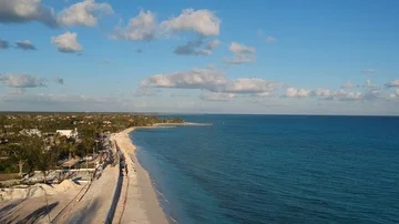 Sunny Day Aerial View Of Taino Beach Freeport Bahamas Stock Footage 85658853