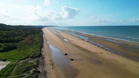 Sunny day on the Beach in Normandy Stock Footage 263223824