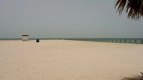 Sunny Day beach Sand view in Dubai Stock Footage 254565300