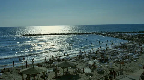 Sunny day at the beach summertime slow motion  Stock Footage 39302753
