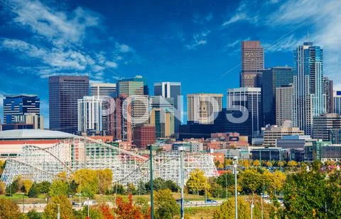 Sunny day in denver colorado, united states. Stock Photos