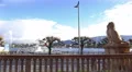 Sunny day in Geneva, beautiful view of lake with yachts and Jet dEau fountain 4k or 4k+ Resolution