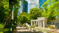 Sunny Day In Hong Kong Park. 4K, Hyperlapse Stock Footage