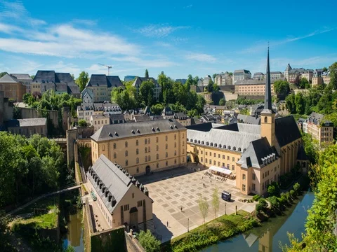Sunny Day in Luxembourg Stock Footage