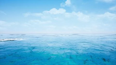Sunny day with ocean background by 3D rendering scene Stock-Illustration
