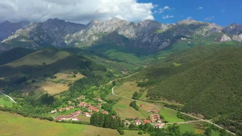 Sunny Day in Potes, Spain Stock Footage 267442849