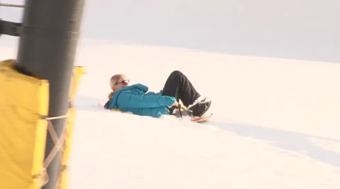 Sunny Day Sledding Stock Footage 36592881