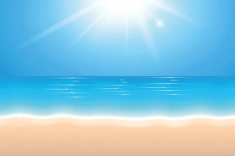 Sunny day summer holiday background beach sunshine Stock-Illustration
