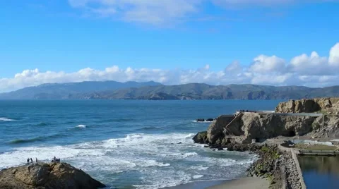 Sunny Day at Sutro Baths Stock Footage 49214184