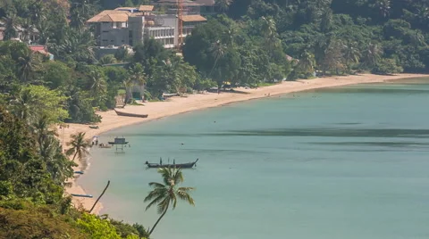 Sunny day view point private beach panorama hd phuket thailand Stock Footage 64565221