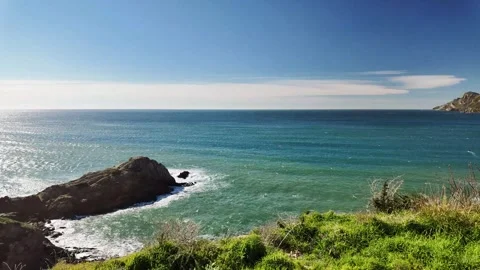Sunny day with wind on the coast Stock Footage 332793903