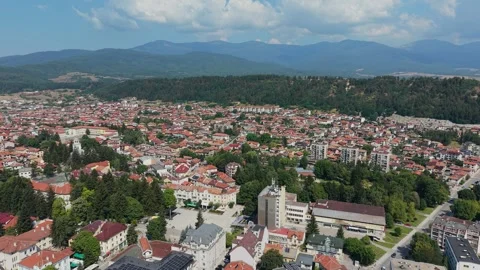Sunny Daylight Atmosphere Over Razlog Town Bulgaria Stock Footage 344058139