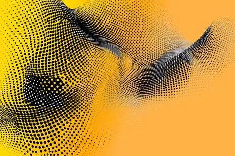 Sunny Dune Gradient with Flowing Particles Stock Illustration