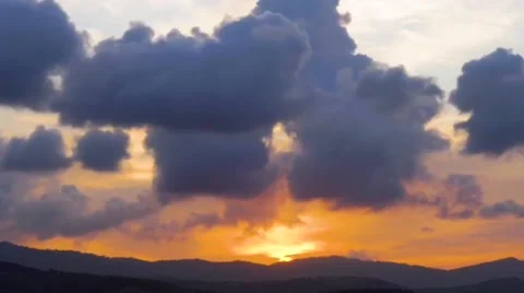 Sunny Evening Clouds Over Ridge Time Lapse Stock Footage 221575819