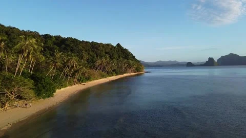 Sunny Evening at El Nido Beach, Palawan, Philippines Stock Footage 233286982