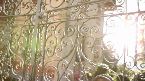 Sunny gate dolly Stock Footage 38805636