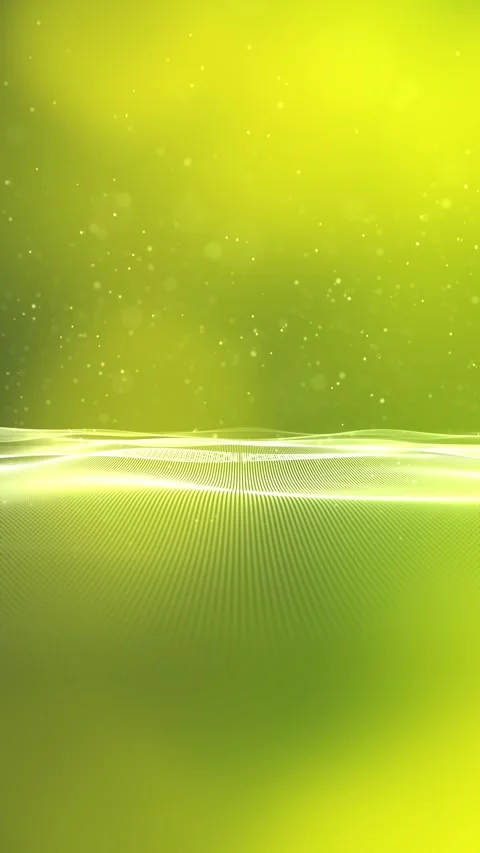 Sunny green nature background with waves and particles loop animation Stock Footage 345523722