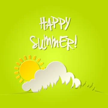 Sunny happy summer vector bacground card Stock Illustration
