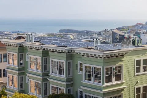 Sunny high angle view of some residence building Foto stock