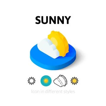 Sunny icon in different style Stock Illustration