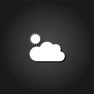 Sunny icon flat Stock Illustration