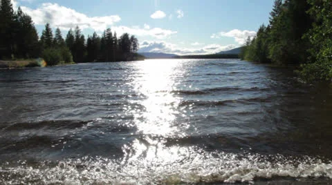 Sunny Lake Stock Footage 26543142