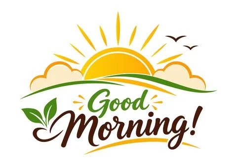 Sunny landscape clouds and birds Иллюстрация