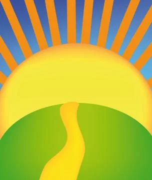 Sunny landscape Stock Illustration