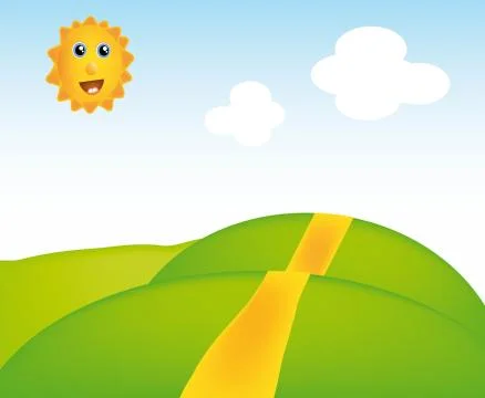 Sunny landscape Stock Illustration