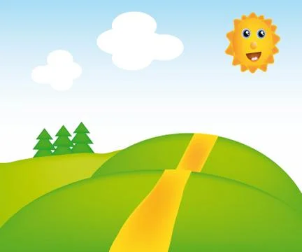 Sunny landscape Illustrazione stock