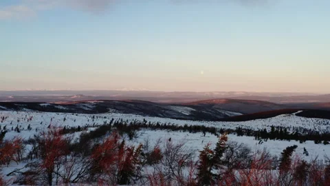 Sunny Low Snow Stock Footage 196187933