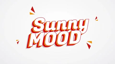 Sunny Mood Motion Text Animation With Bright Warm Colors And Bold Retro 3D .. Stock Footage 333160823