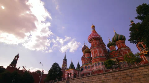 Sunny Moscow kremlin time lapse Stock Footage 32502292