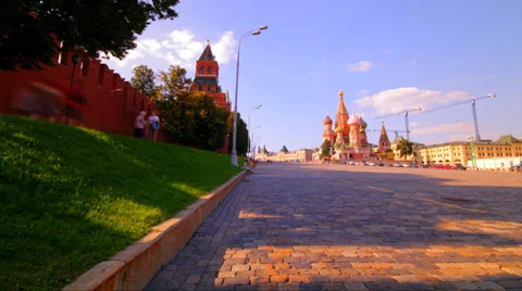 Sunny Moscow kremlin time lapse Stock Footage 32502949