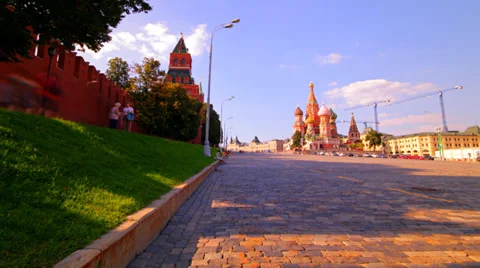 Sunny Moscow kremlin time lapse Stock Footage 32502970