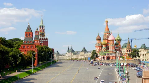 Sunny Moscow kremlin time lapse Stock Footage 32503092