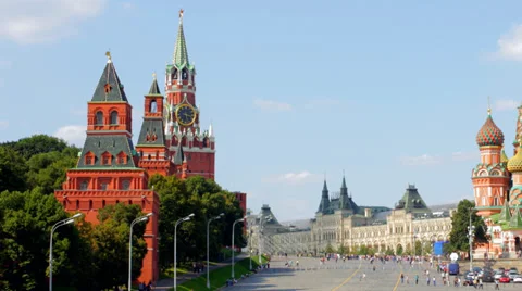 Sunny Moscow kremlin time lapse Stock Footage 32503183