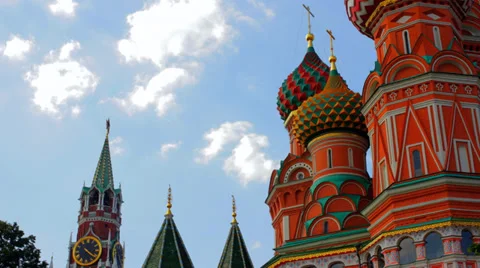 Sunny Moscow kremlin time lapse Stock Footage 32503238