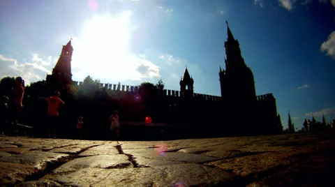Sunny Moscow kremlin time lapse Stock Footage 32503479
