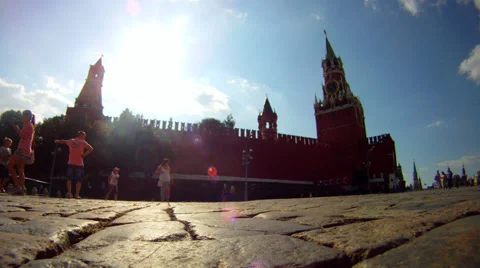 Sunny Moscow kremlin time lapse Stock Footage 32503547